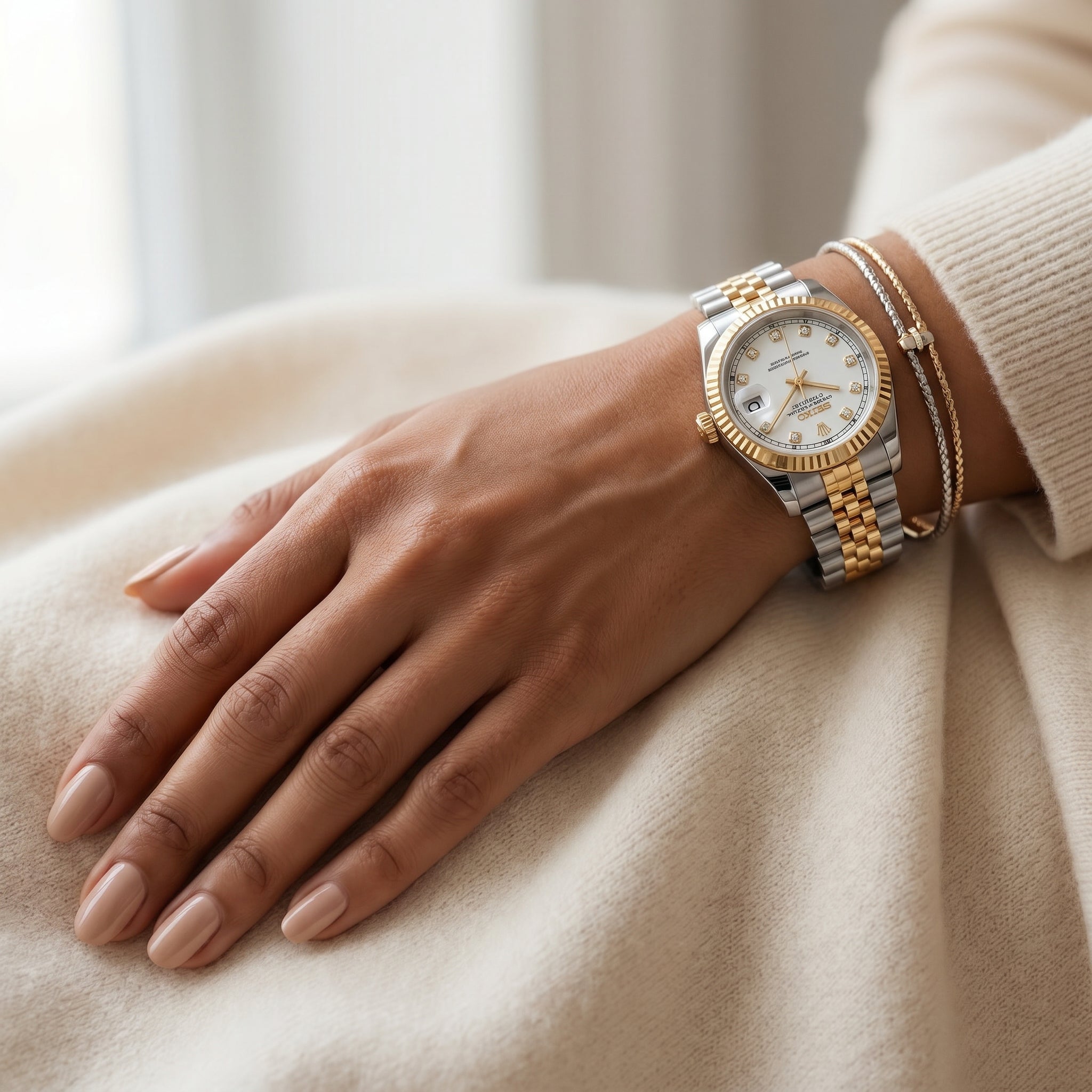 Ladies Datejust Twotone White Diamond 36mm