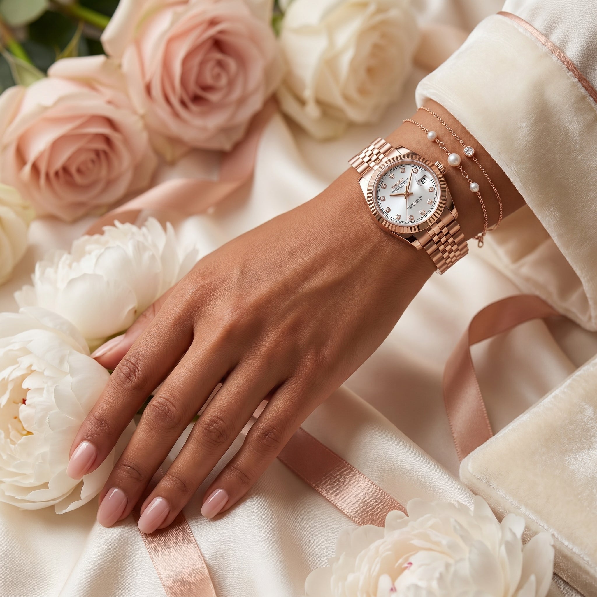 Ladies Datejust Rose Gold Diamond