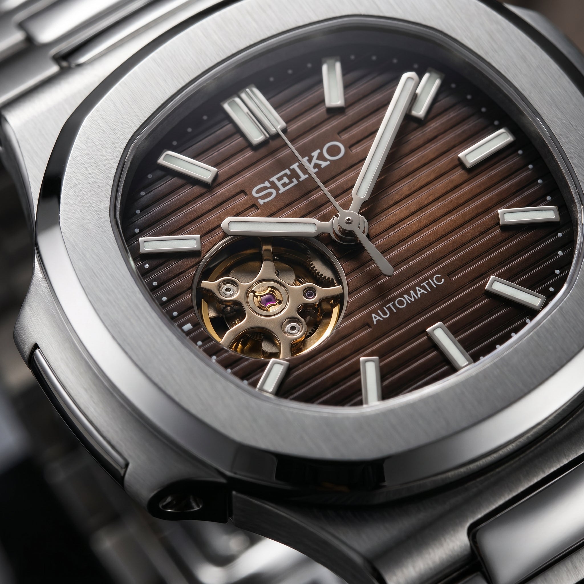 Nautilus Chocolate Brown Open Heart