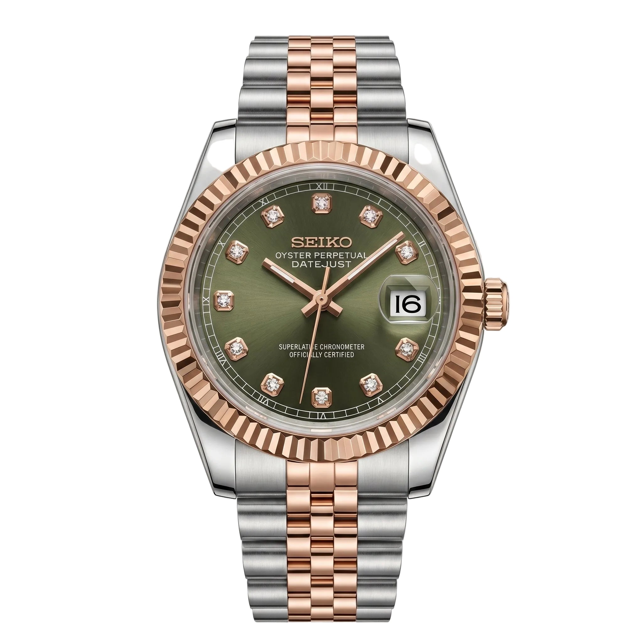 Ladies Datejust Twotone Olive Diamond 36mm