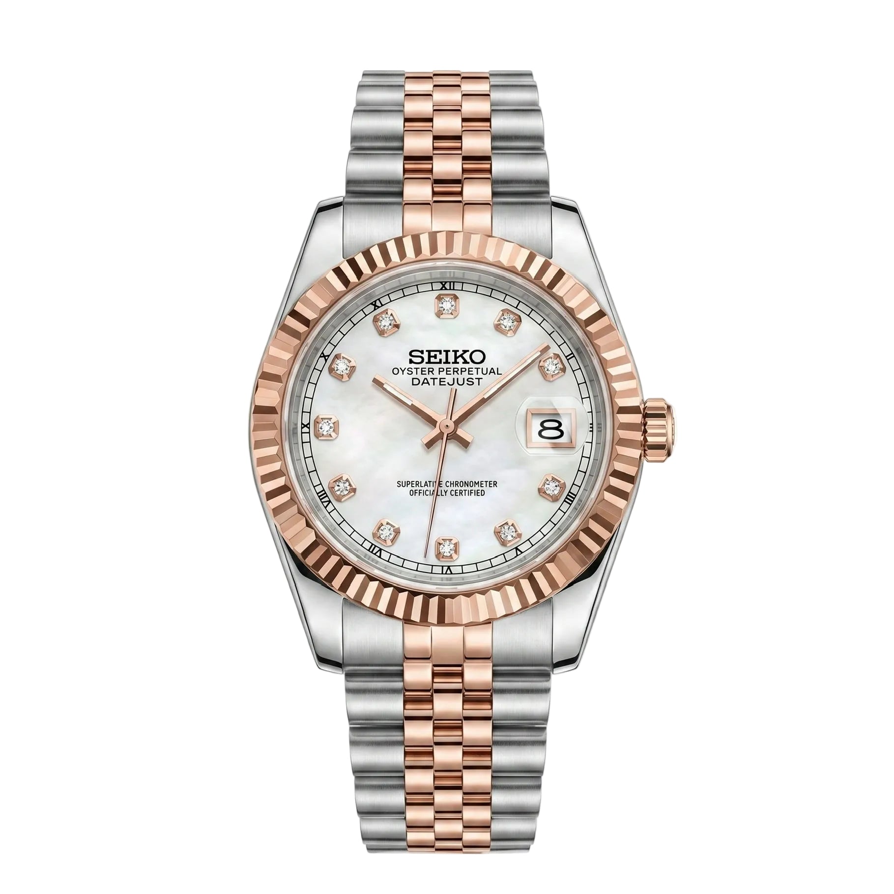 Datejust Twotone Rose White Diamond