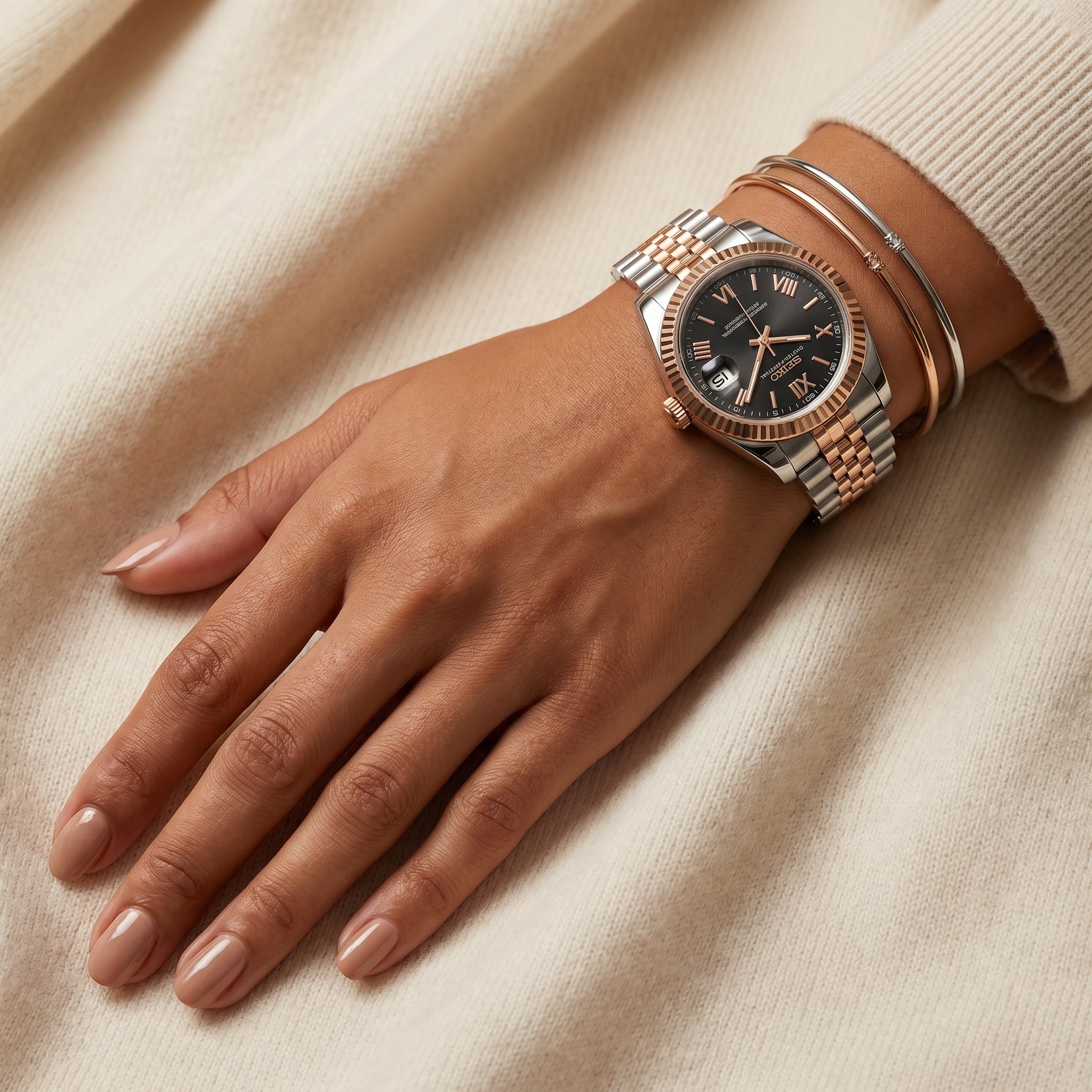 Ladies Datejust Twotone Black Roman 36mm