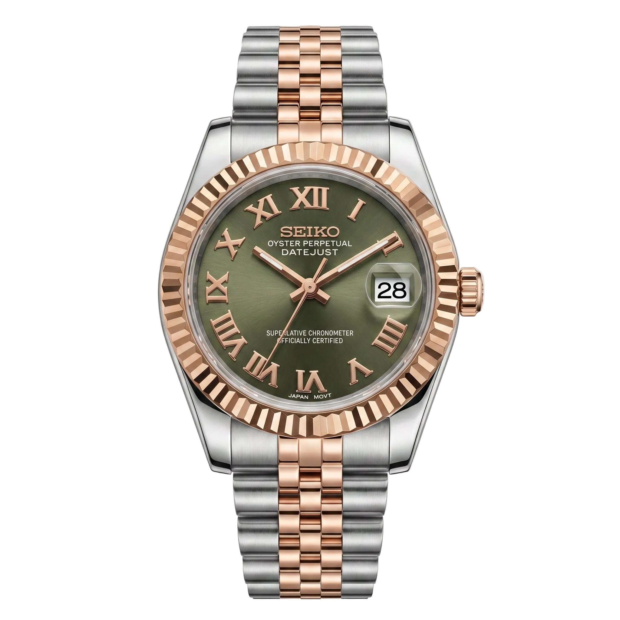 Ladies Twotone Rose Green Roman