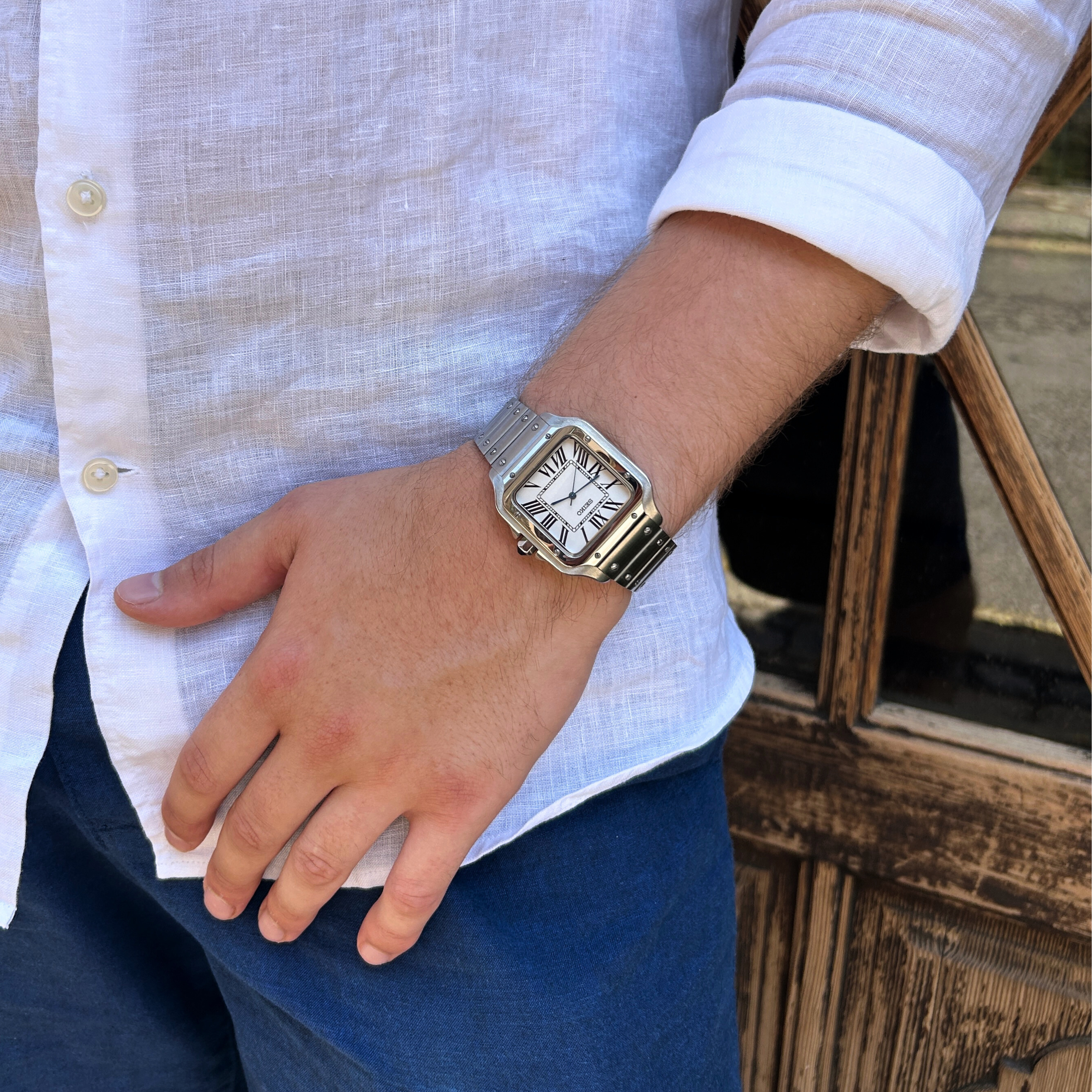 Santos White Dial