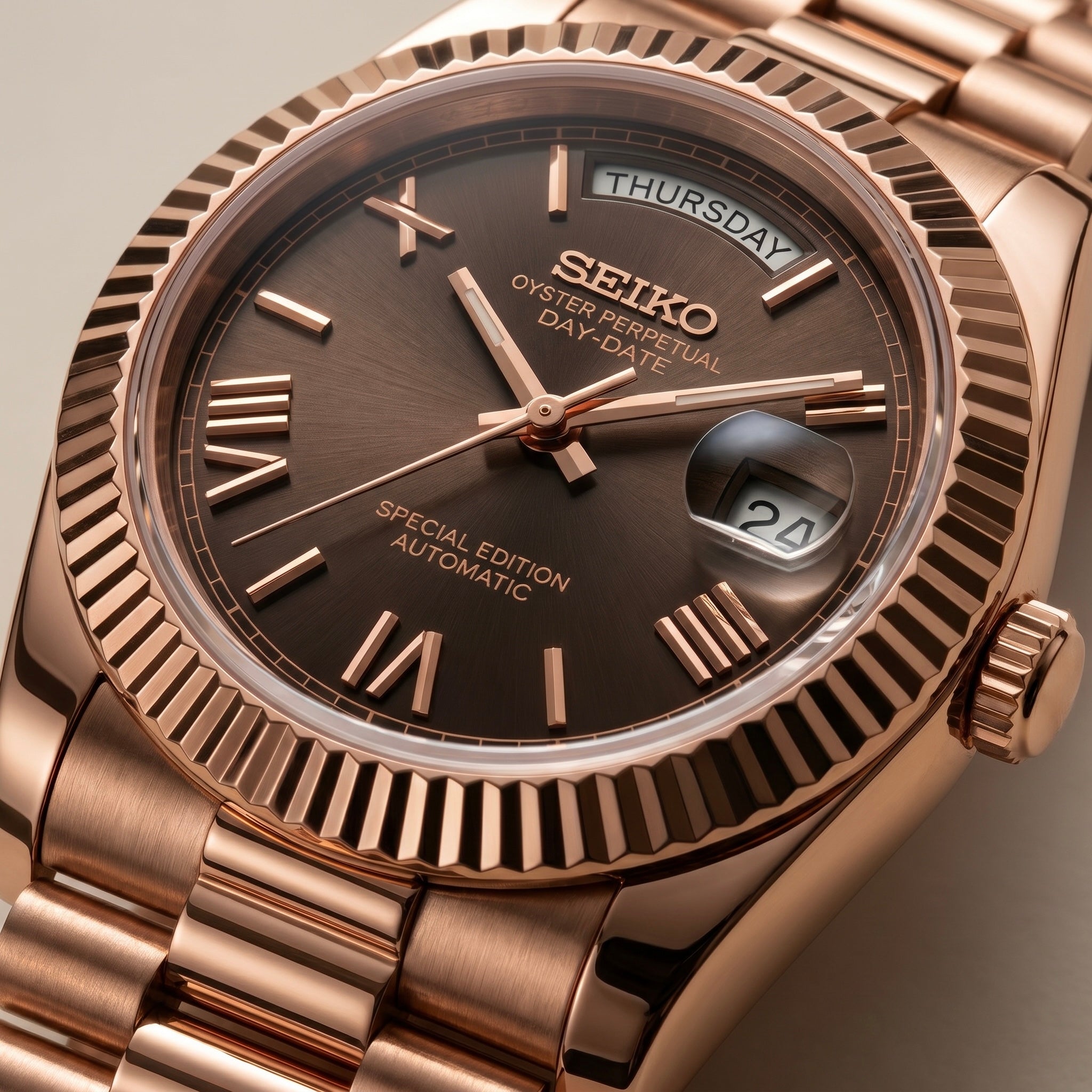Daydate Rose Gold Smoke Dial