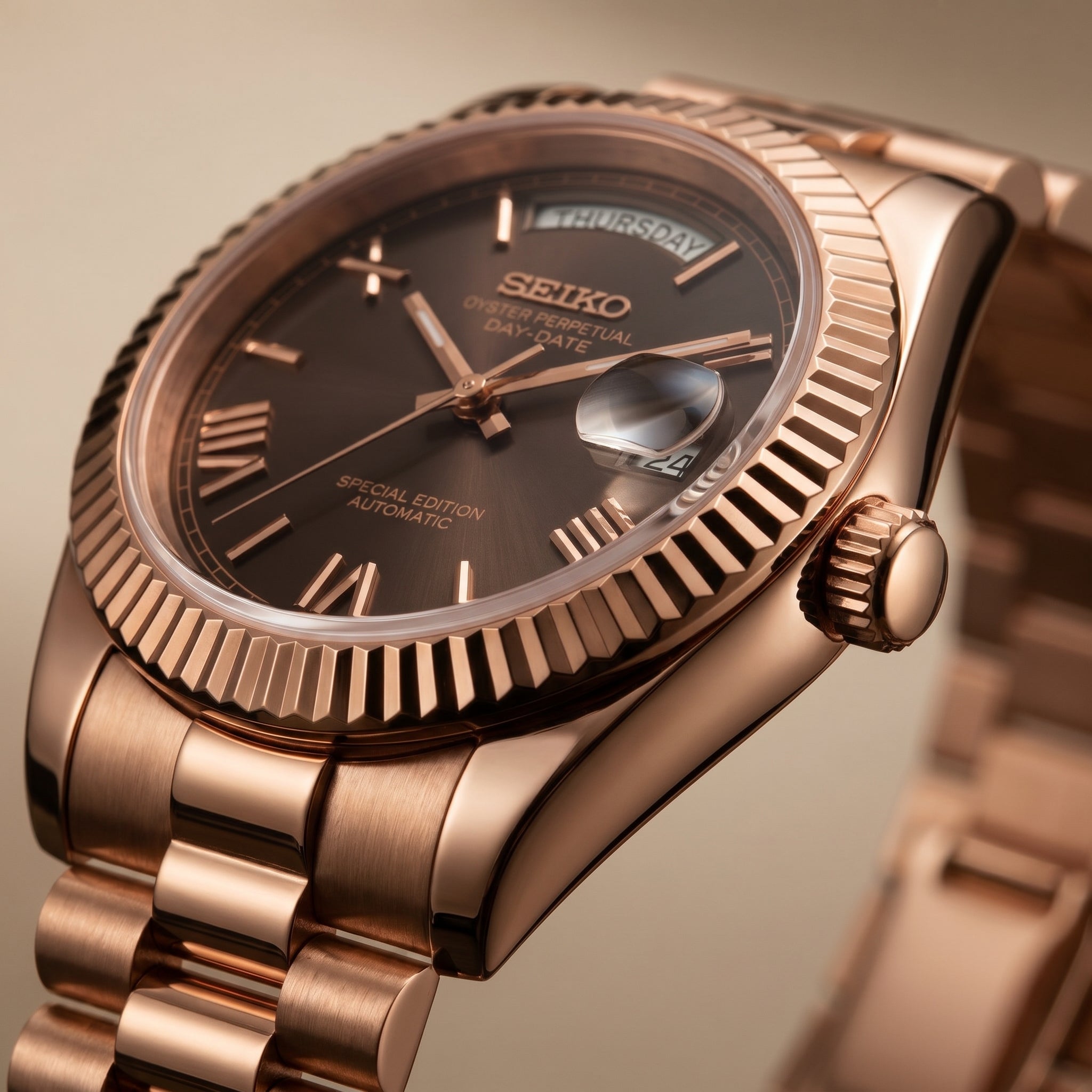 Daydate Rose Gold Smoke Dial