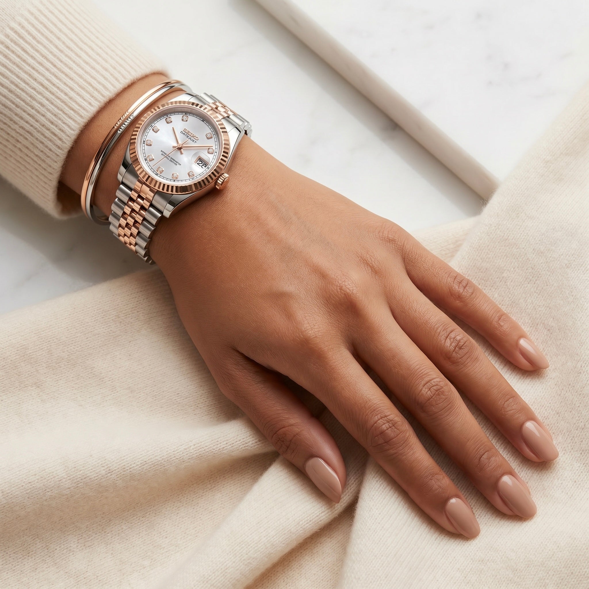 Ladies Datejust Rosegold Twotone Diamond 36mm