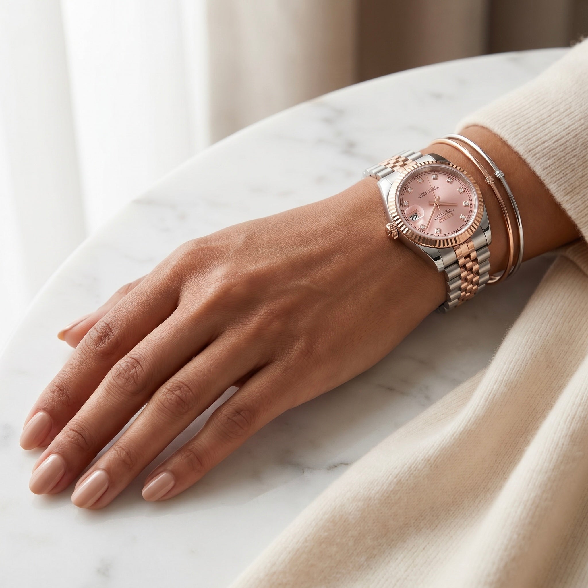 Ladies Datejust Twotone Rose Diamond 36mm