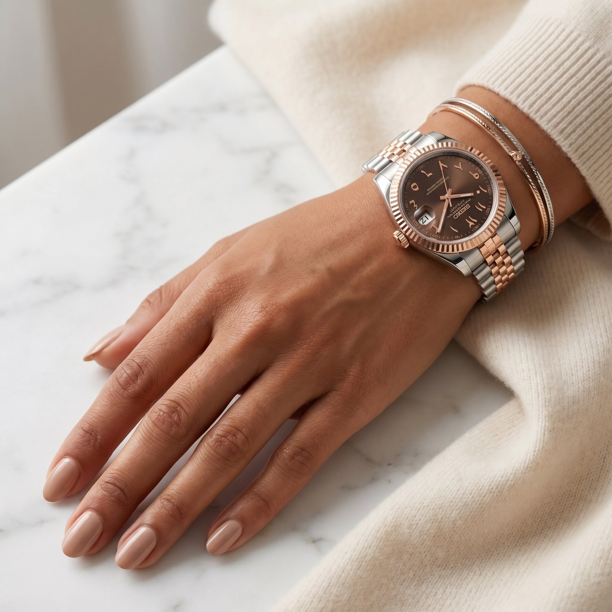 Ladies Datejust Rosegold Arabic Dial 36mm
