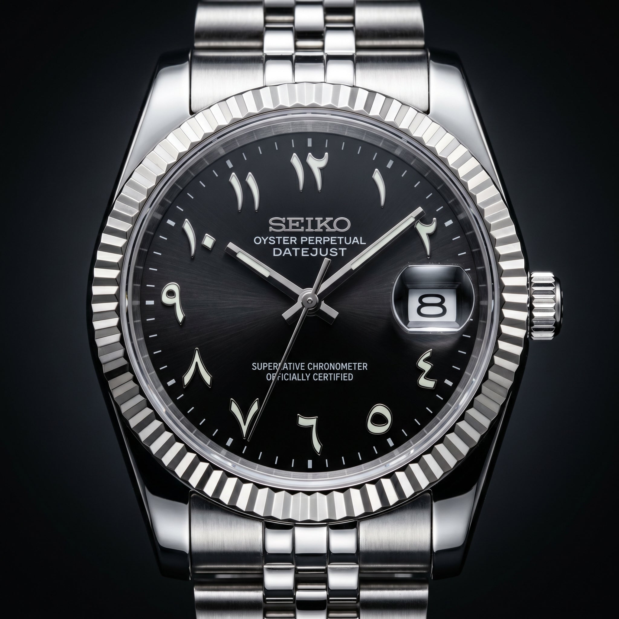 Datejust Black Arabic