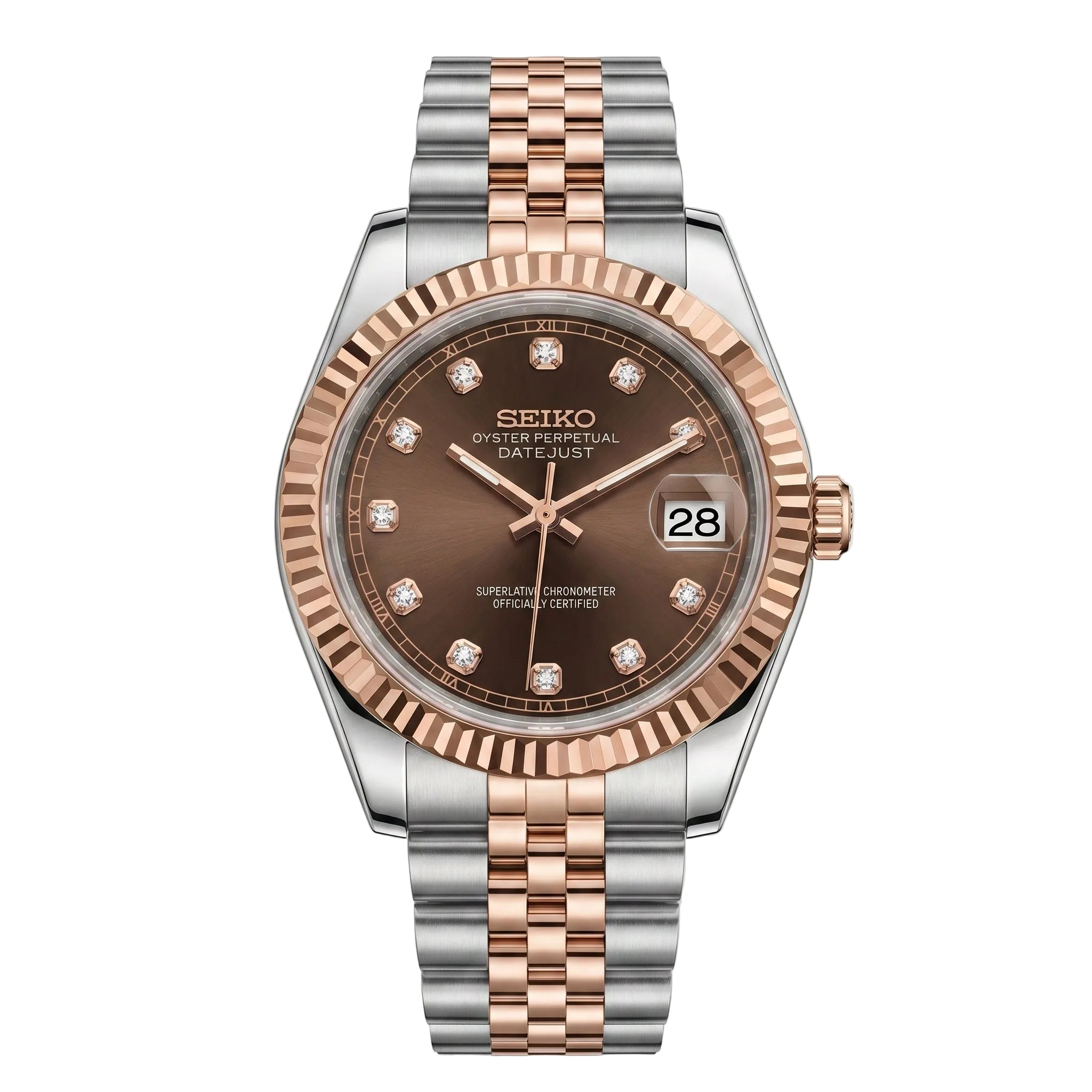 Ladies Datejust TwoTone Rose Diamond