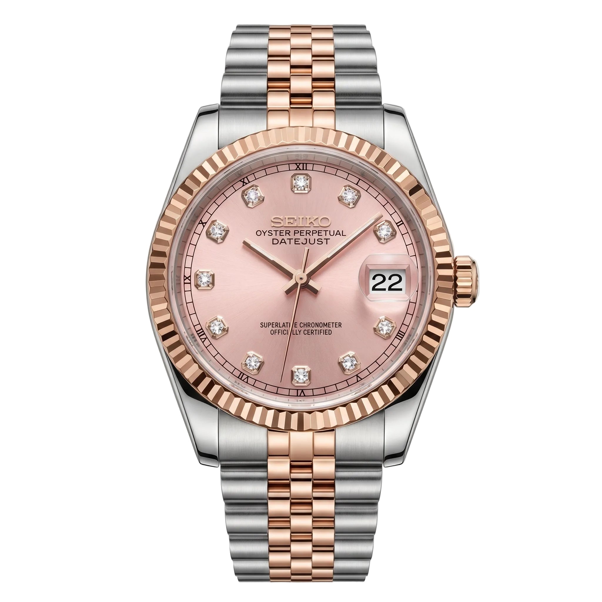 Ladies Datejust Twotone Rose Diamond 36mm