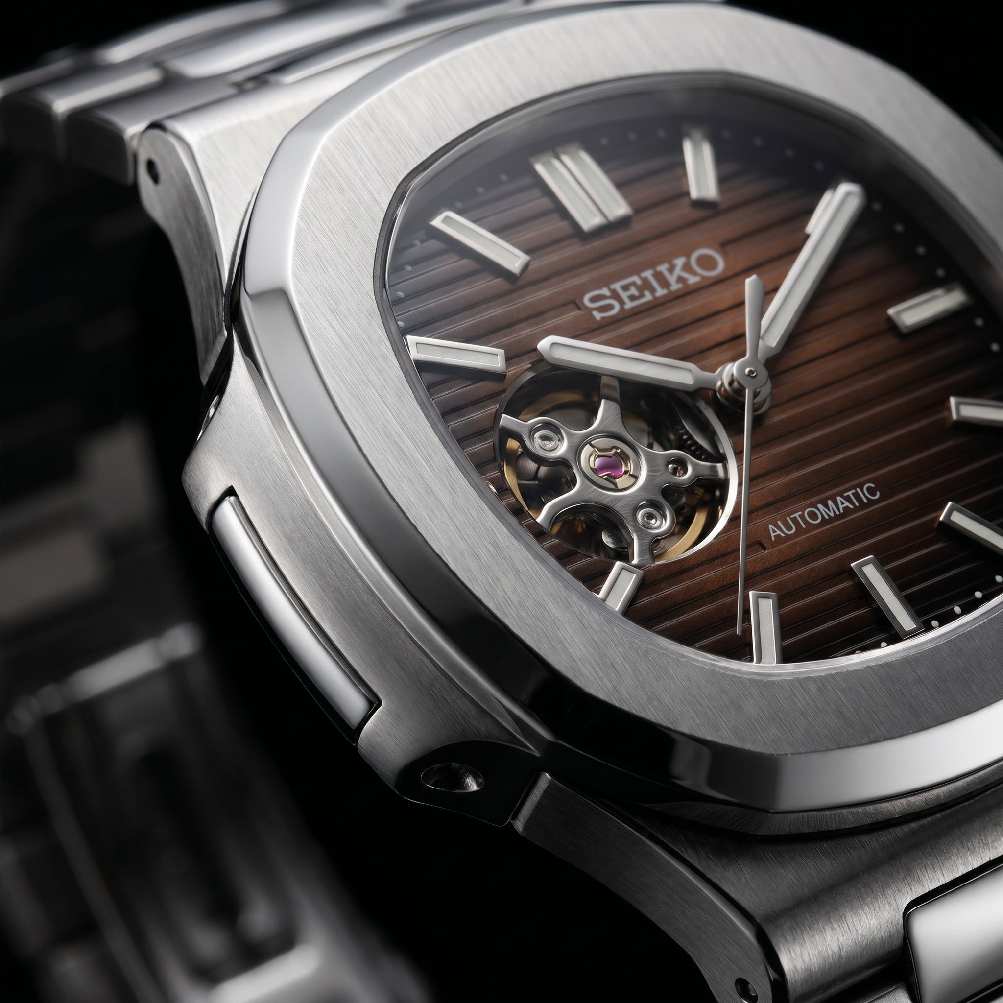 Nautilus Chocolate Brown Open Heart