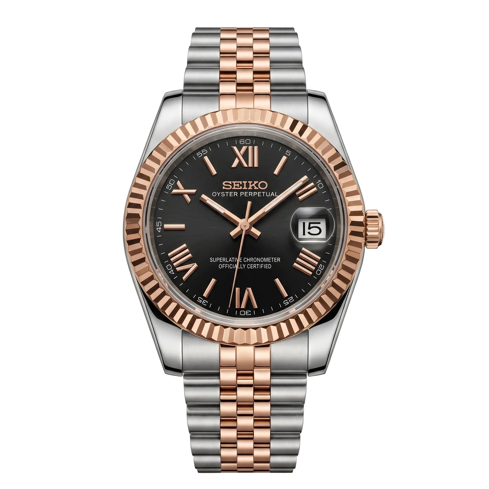 Ladies Datejust Twotone Black Roman 36mm
