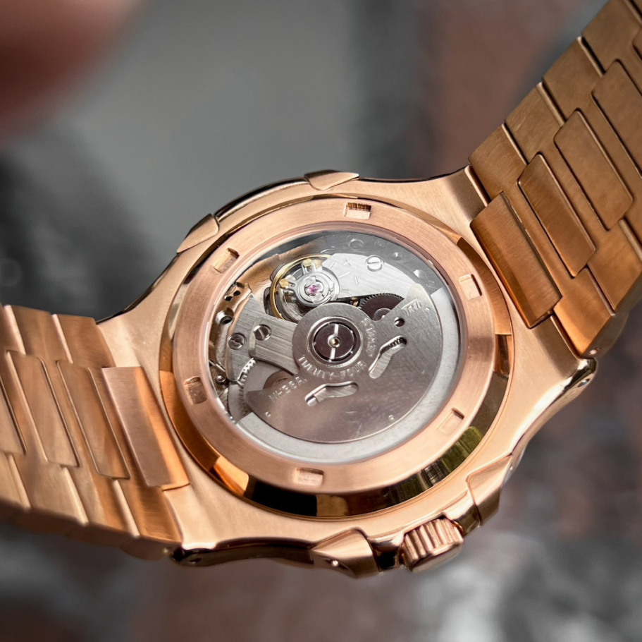 Nautilus Rose Gold & Chololate Brown Open Heart